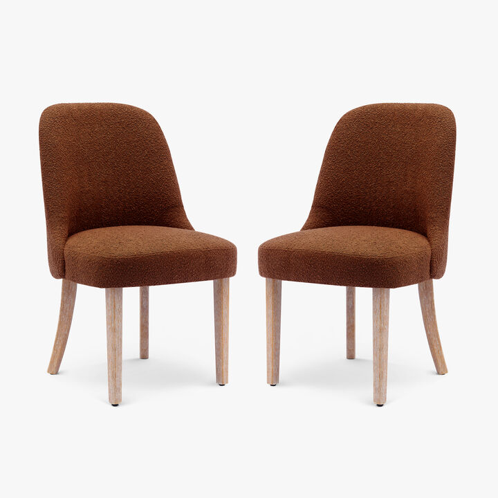 WestinTrends Mid-Century Modern Upholstered Boucle Dining Chair