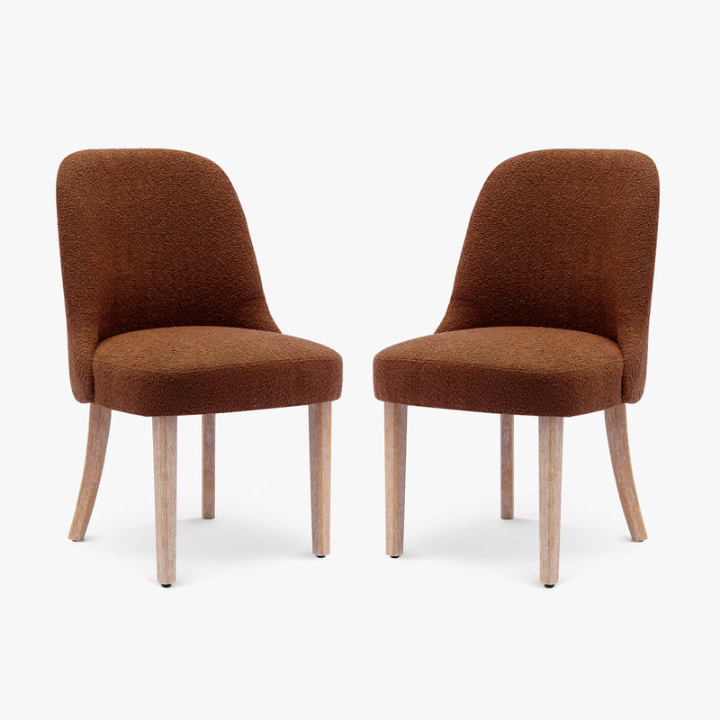 WestinTrends Mid-Century Modern Upholstered Boucle Dining Chair