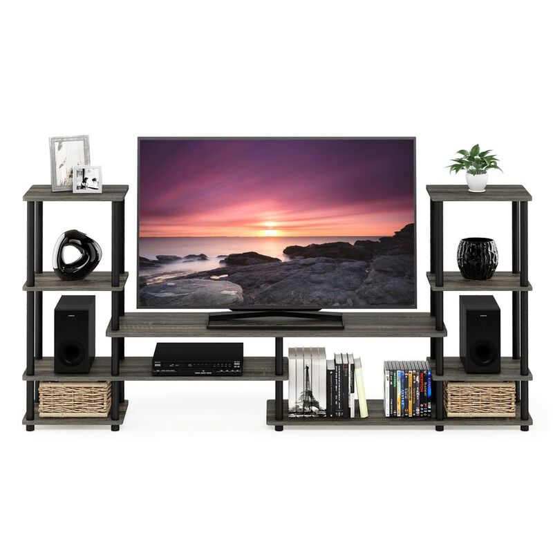 Turn-N-Tube Grand Entertainment Center, French Oak Grey/Black