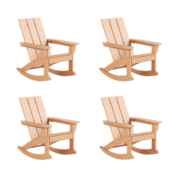 WestinTrends Modern Adirondack Outdoor Rocking Chair (Set of 4)