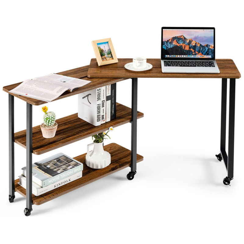 Mobile Office Desk & Sofa Side Table, Rolling Laptop Stand for Small Spaces