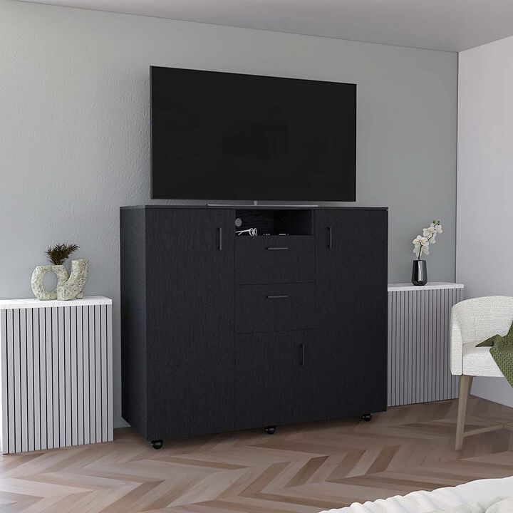 Double Door Cabinet Dresser Quizz, Bedroom, Black