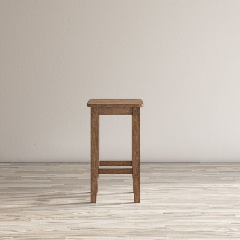 Jofran Eastern Tides Coastal Wire-Brushed Acacia Backless Counter Barstool (Set of 2)