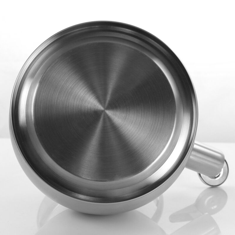 MegaChef 2.8 Liter Round Stovetop Whistling Kettle in Brushed Silver