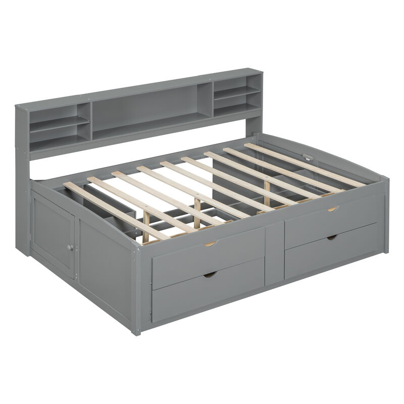 Merax Wood Daybed with Storage Cabinets