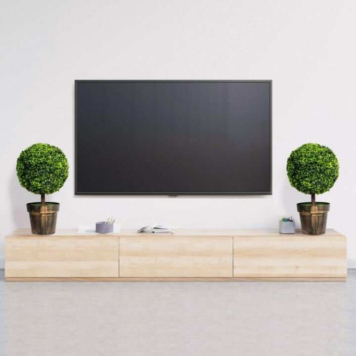 Hivvago 2 Pieces 24 Inch Artificial Boxwood Topiary Ball Tree for House and Office