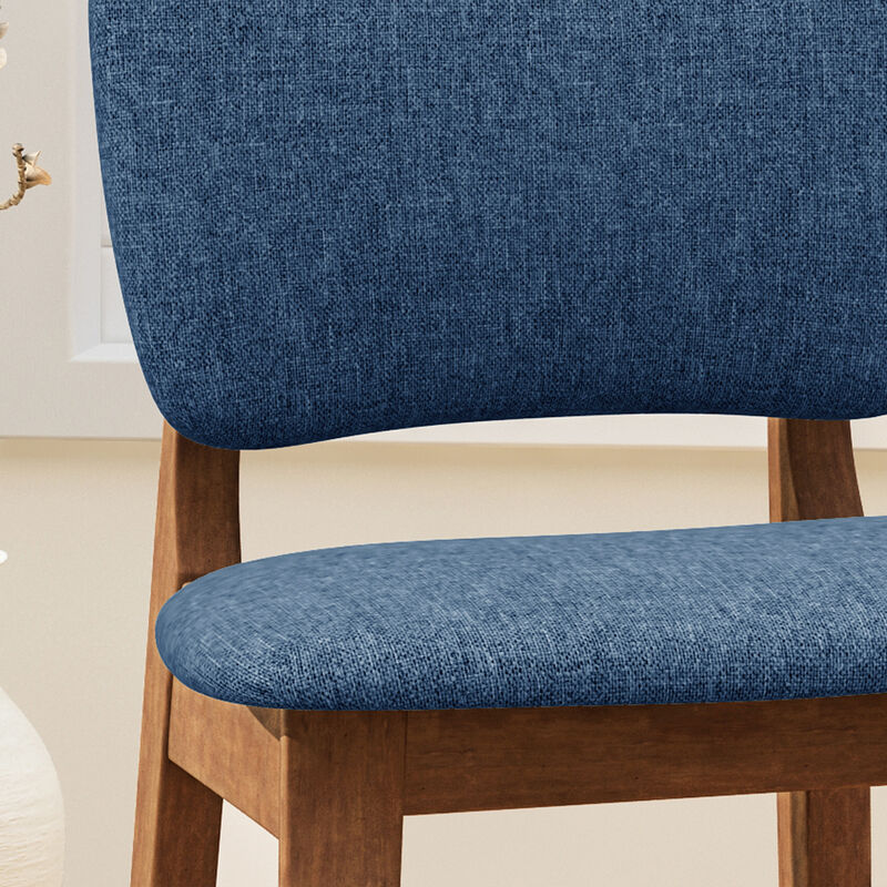 Merax Rubberwood Upholstered Barstool Dining Chairs 2PCS