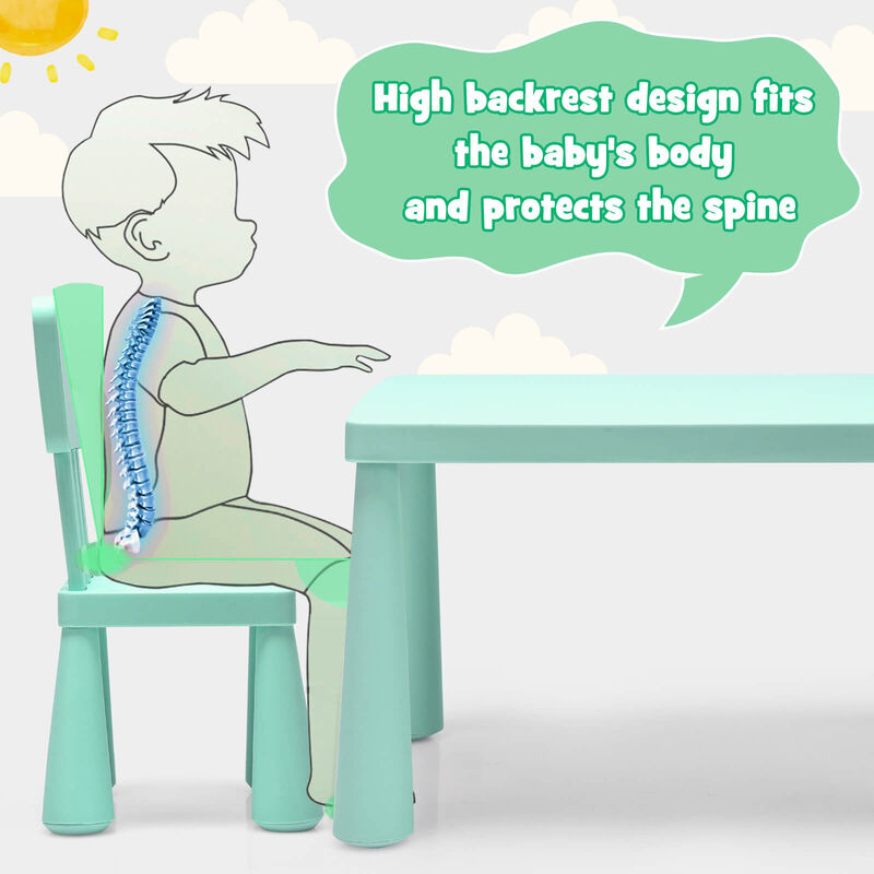 3 Pieces Toddler Multi Activity Play Dining Study Kids Table and Chair Set