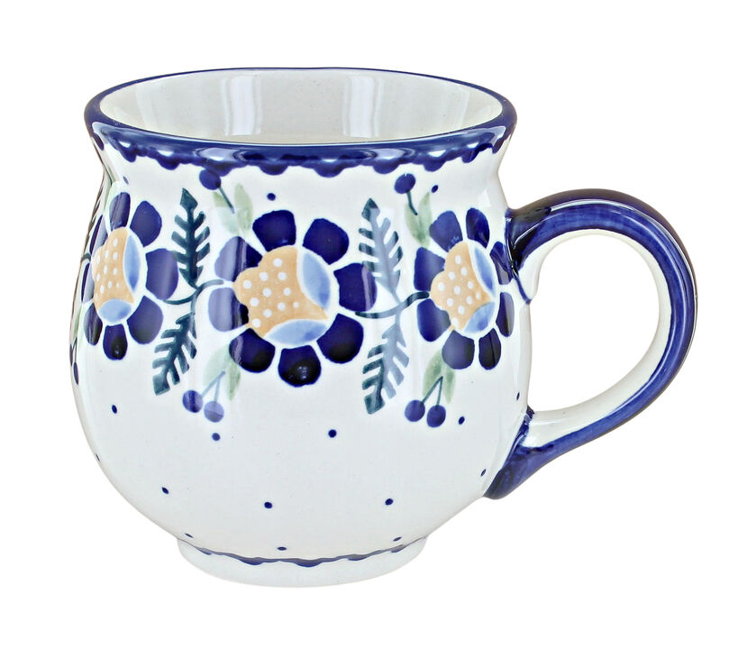 Blue Rose Polish Pottery Blue Violet Large Bubble Mug