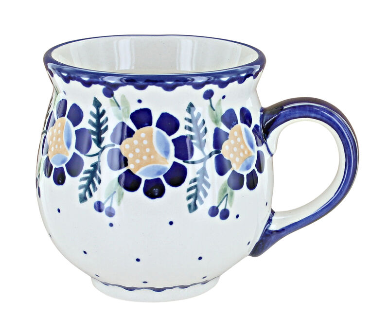 Blue Rose Polish Pottery Blue Violet Large Bubble Mug