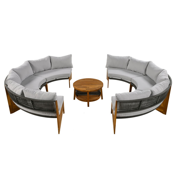 Merax  Modern Outdoor Seating Sofa Set with Table
