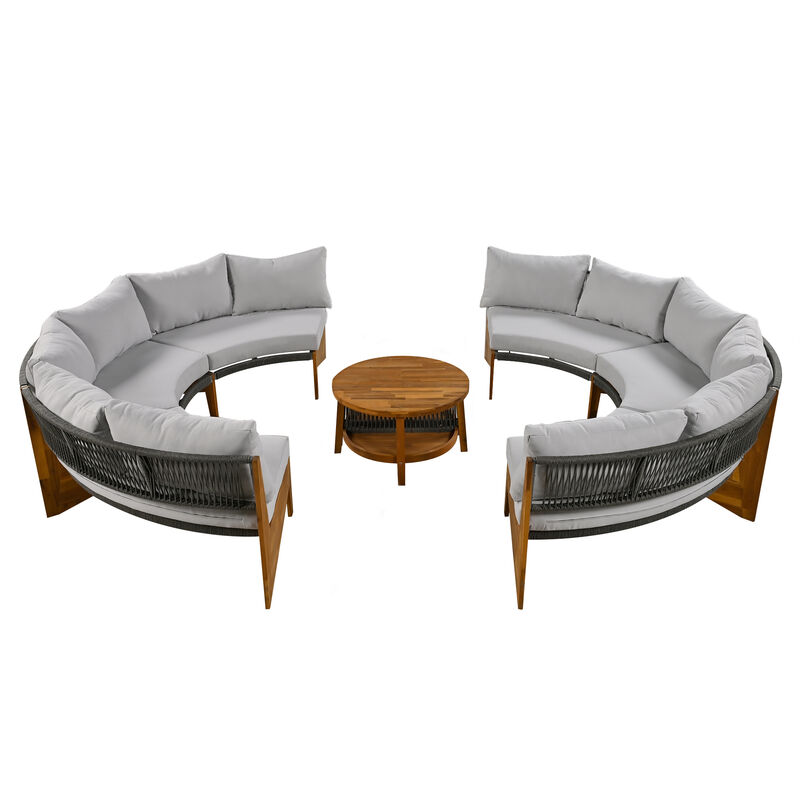 Merax  Modern Outdoor Seating Sofa Set with Table