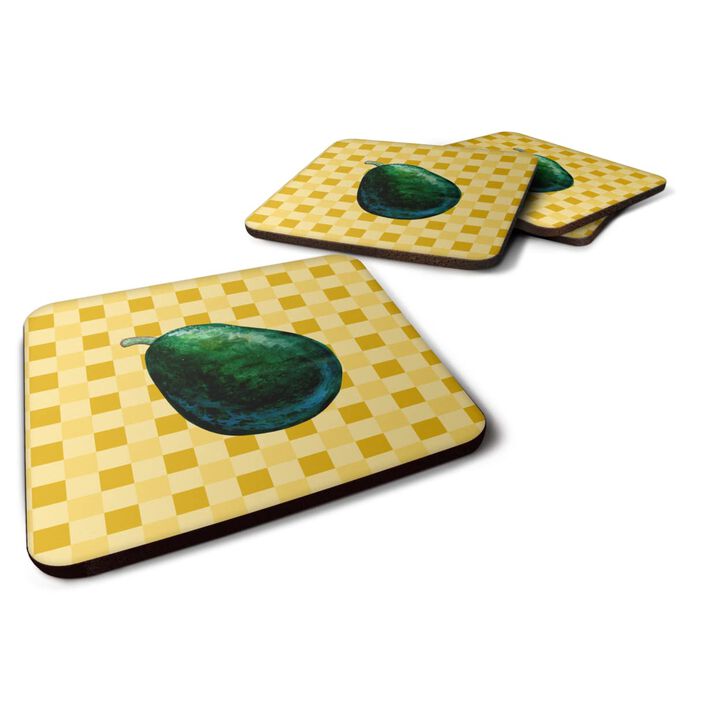 Caroline's Treasures Whole Avacado on Basketweave Decorative coasters, 3.5, Multicolor