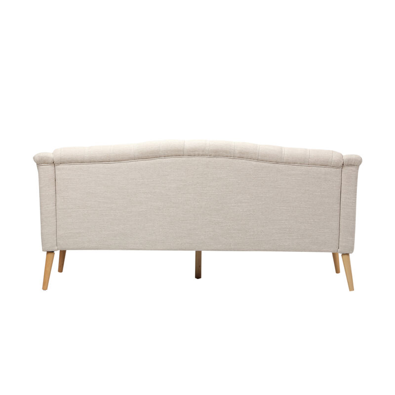 Merax Fabric 3-seat Sofa with Wooden Legs for Living Room or Study
