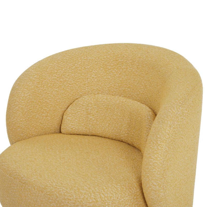 Yellow Swivel Barrel Chair with Toss Pillows