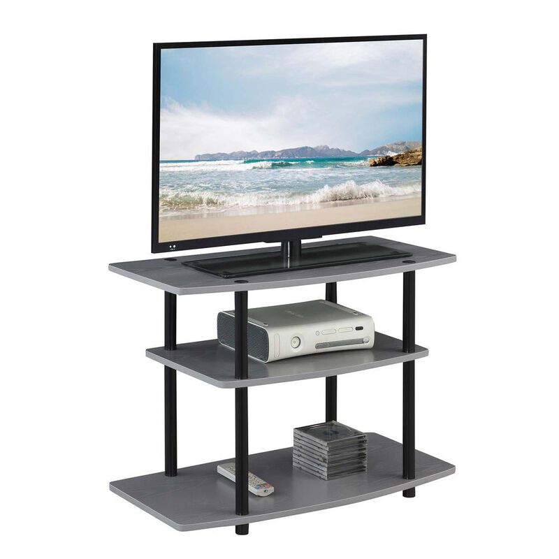 Convenience Concepts Designs2Go No Tools 3 Tier TV Stand Gray / Black