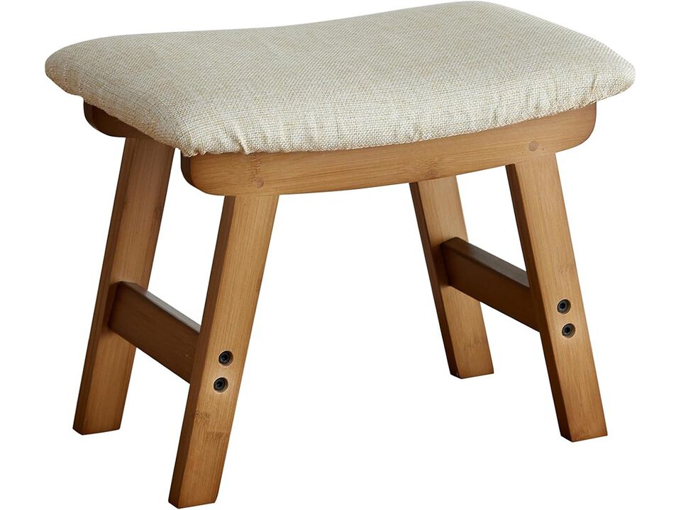 Viewcare Small Soft Footrest Ottoman with Wood Legs