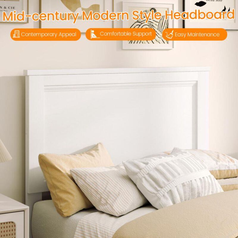 Hivvago Twin Size Wooden Bed Frame with Headboard and Slat Support