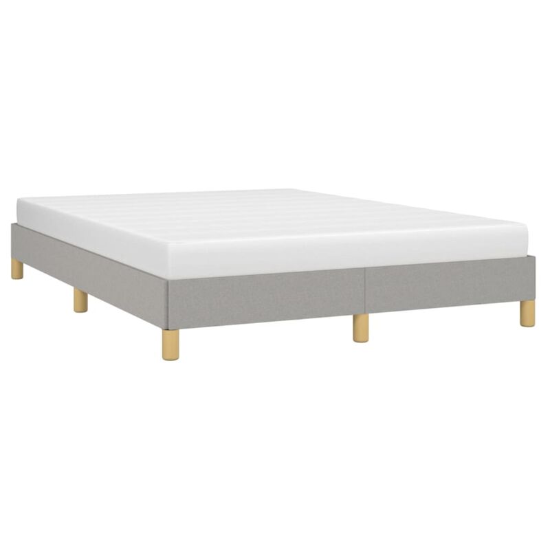 vidaXL Modern-Style Fabric Bed Frame, Queen Size, Light Gray, Suitable for 59.8"x79.9" Mattress, with California Proposition 65 Warning