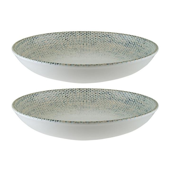 Sway dia.10" h:2" 44 oz. Round Decorated Porcelain Bowl (Set of 2)
