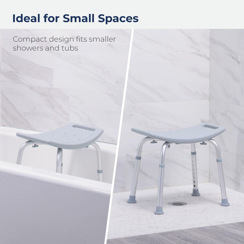 Drive MedicalDrive Medical RTL12203KDR Shower Chair, Adjustable Shower Stool with Suction Feet, Shower Seat for Inside Shower or Tub, Bathroom Bench Bath Chair for Elderly and Disabled, 300 LB Weight Cap