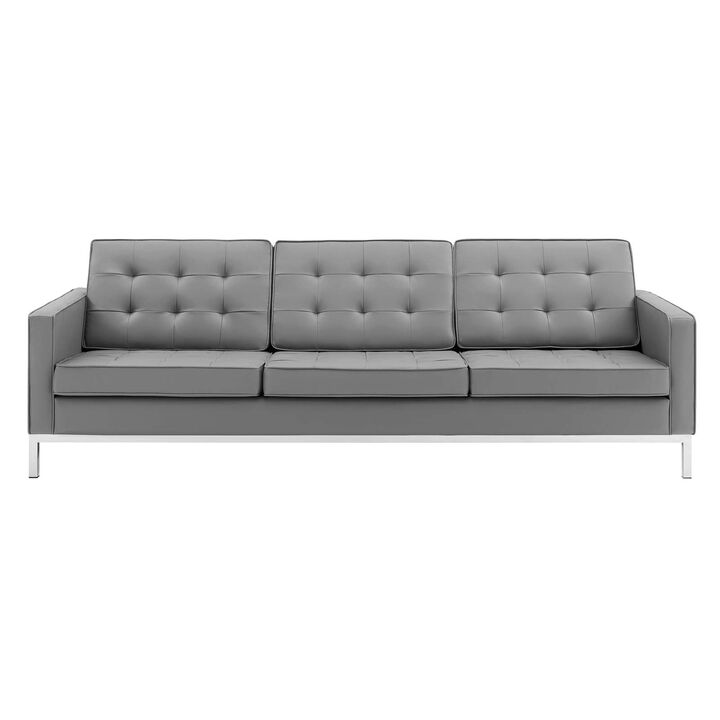 Loft Tufted Vegan Leather Sofa
