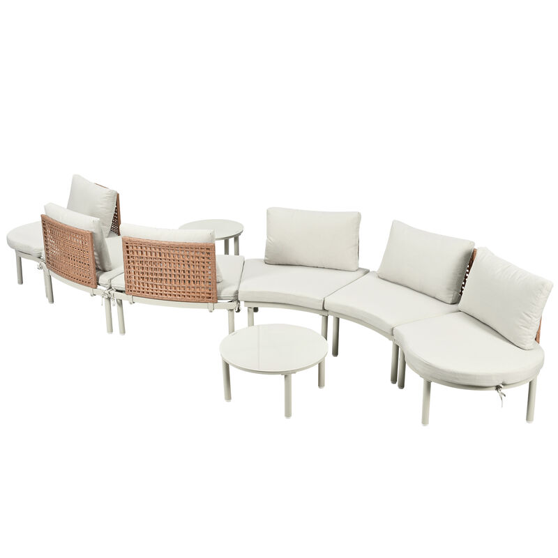 Merax Patio Sofa Furniture Set for Backyard, Garden, Poolside