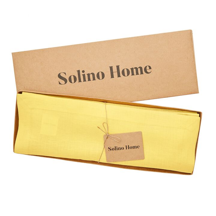 Solino Home 100% Pure Linen Placemats 14 x 19 Inch Set of 4 | Fete