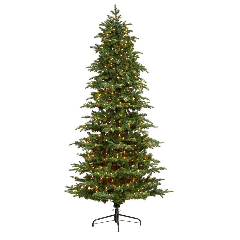 Nearly Natural 8-ft South Carolina Fir Artificial Christmas Tree with 650 Clear Lights and 2598 Bendable Branches