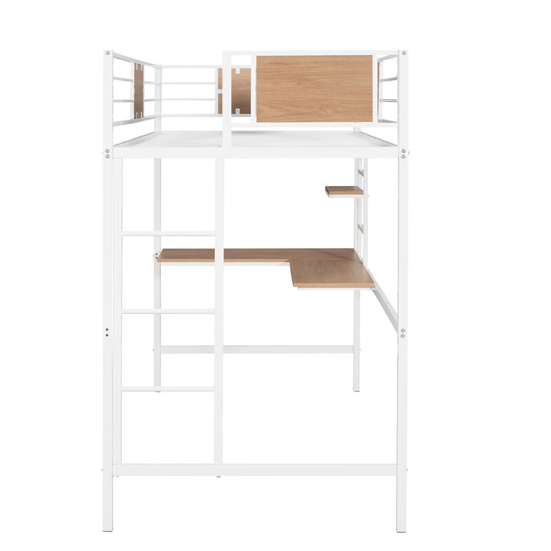 Merax Metal Loft Bed with Desk for Bedroom and Study Room