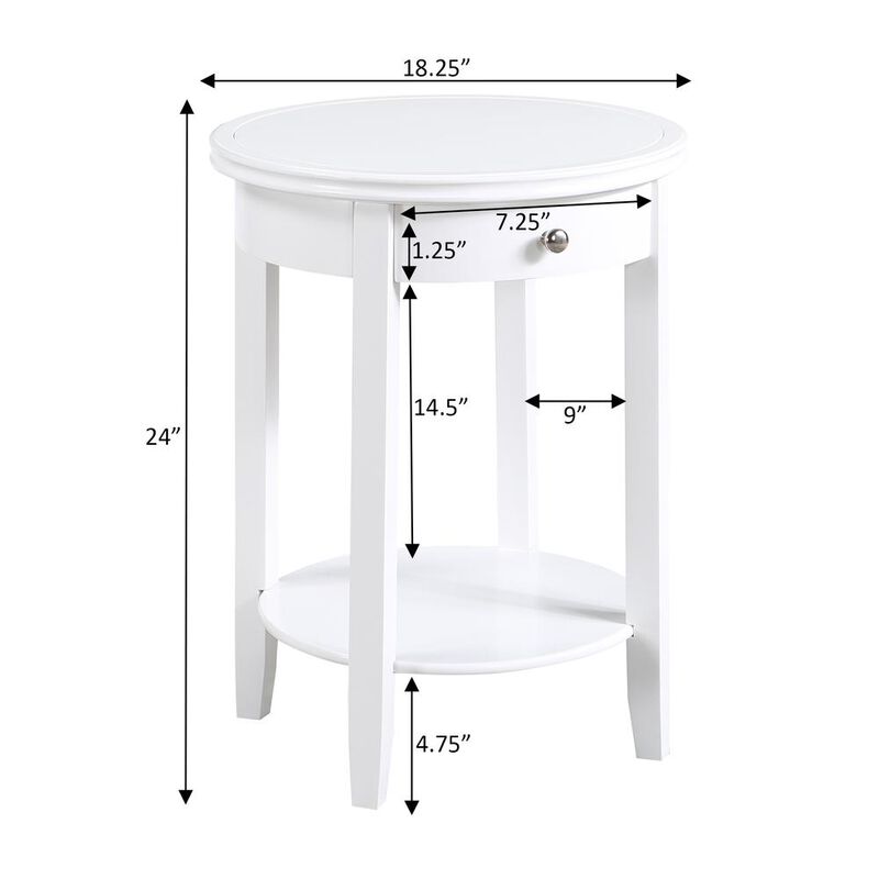 Convenience Concepts American Heritage Baldwin 1 Drawer End Table with Shelf