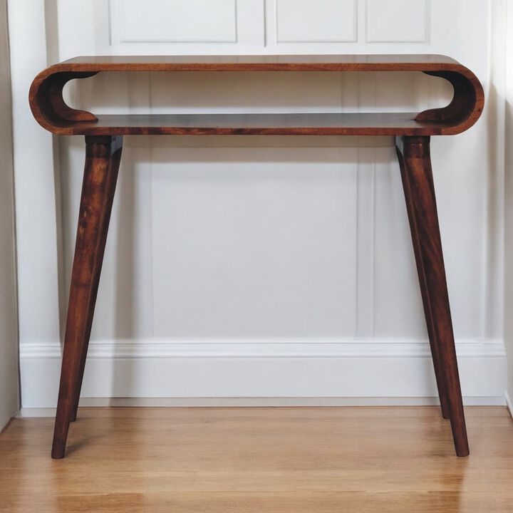 Artisan Furniture Solid Wood Amaya Honey Caramel Nordic Style Console Table
