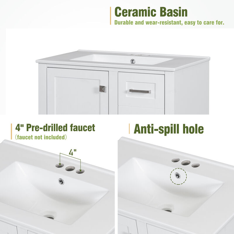Merax Modern Bathroom Cabinet Vanity with Sink
