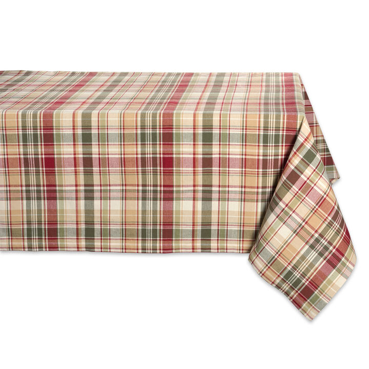 Vibrantly Colored Give Thanks Plaid Designed Tablecloth 60" x 104"