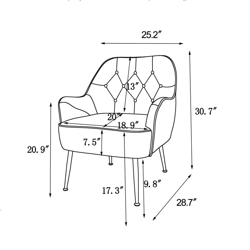 Velvet Sherpa Armchair for Living Room and Office