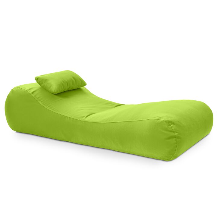 Arlo Outdoor Bean Bag Sun Lounger - Pool and Patio Chaise Bean Bag Lounger, Petal