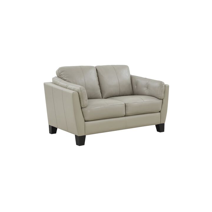 Porter Designs Bergamo Top Grain Leather Loveseat, Cream