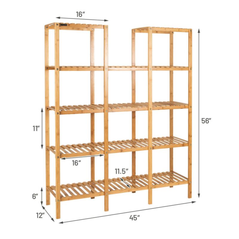 Hivvago Multifunctional Bamboo Shelf Flower Plant Display Stand
