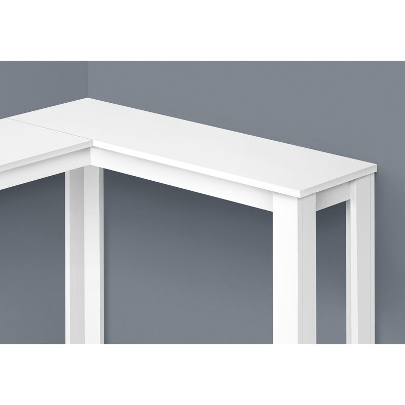 Monarch Specialties I 3656 Accent Table, Console, Entryway, Narrow, Corner, Living Room, Bedroom, Laminate, White, Contemporary, Modern