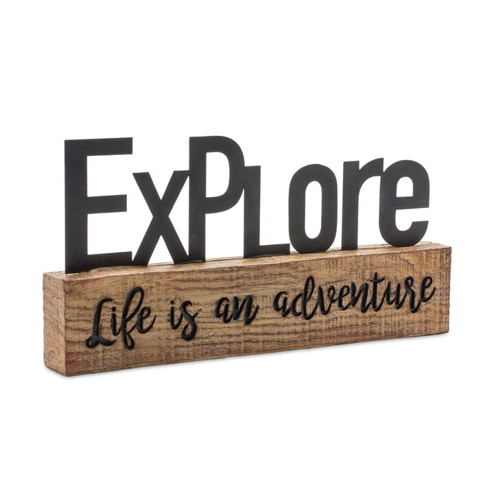 Set of 2 "Explore and Welcome" Signs – Rustic Outdoor & Indoor Décor for Home and Garden