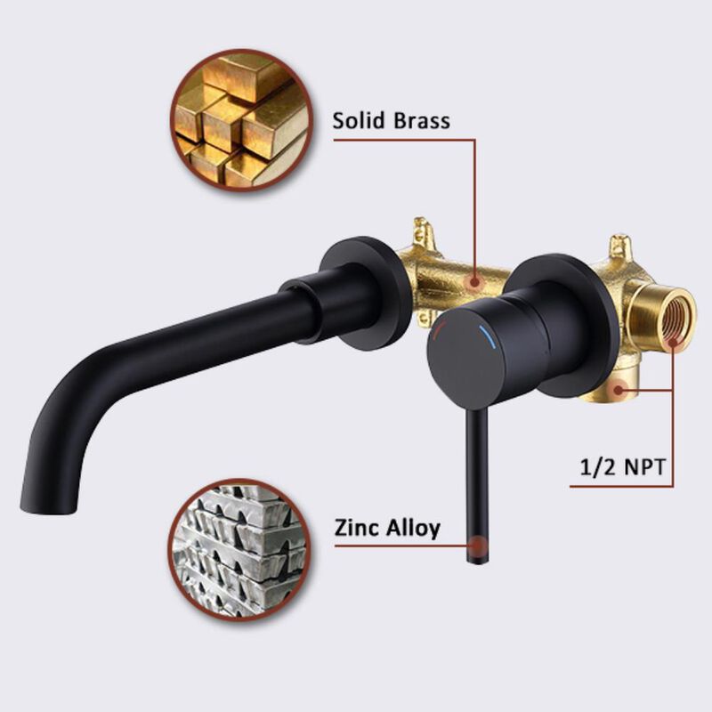 Wall Mount Bathroom Faucet for Sink or Tub Modern & Space-Saving Design