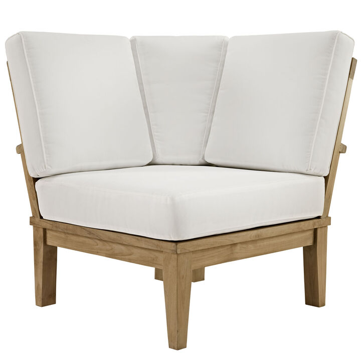 Modway - Marina Outdoor Patio Teak Corner Sofa Natural White