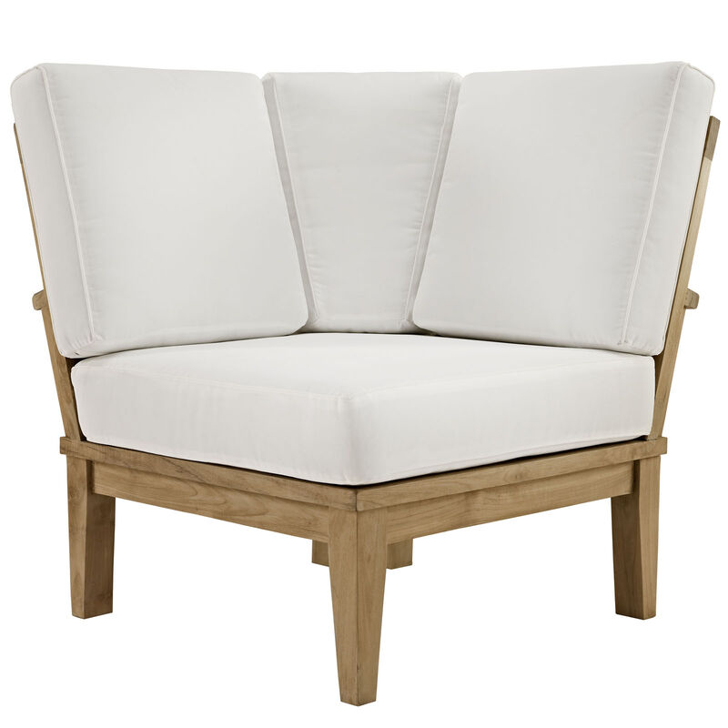 Modway - Marina Outdoor Patio Teak Corner Sofa Natural White