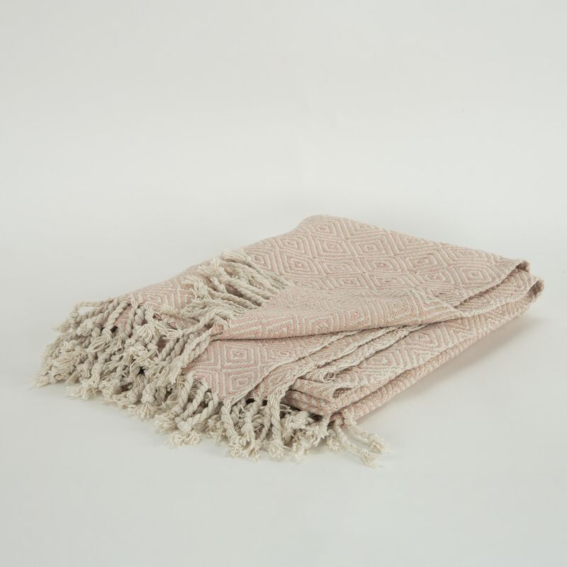 Blush/Natural 50" x 60" Throw Blanket