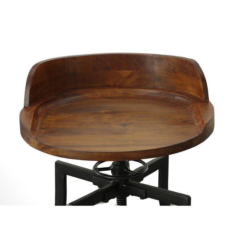 Carolina Living Marais Adjustable Barstool - Chestnut/Black