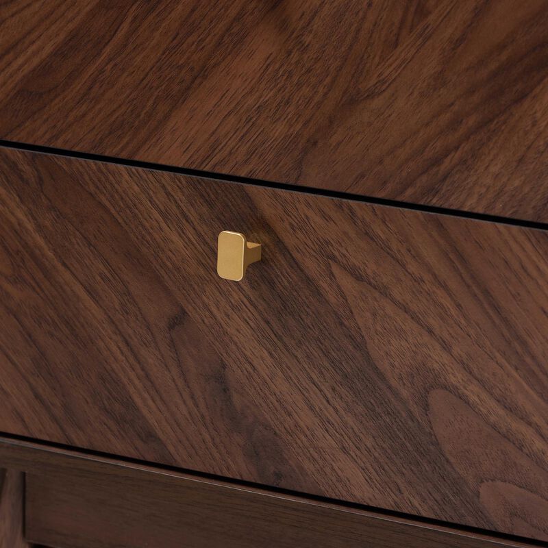 Baxton Studio Markell Mid Century Transitional Walnut Brown Finished Wood 2 Drawer Nightstand