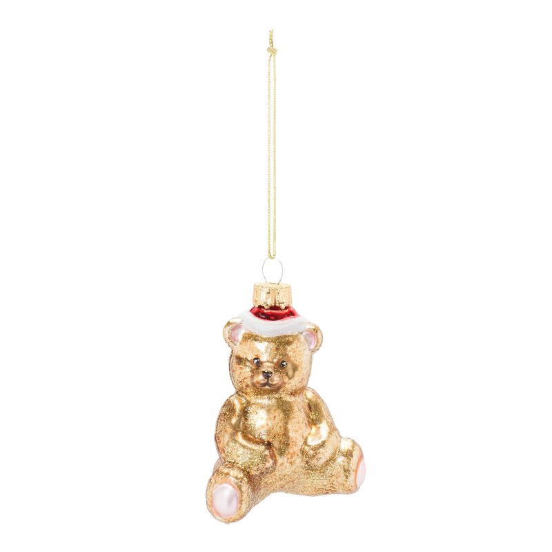 Teddy Bear Ornament (Set of 12) 3.75"H Glass