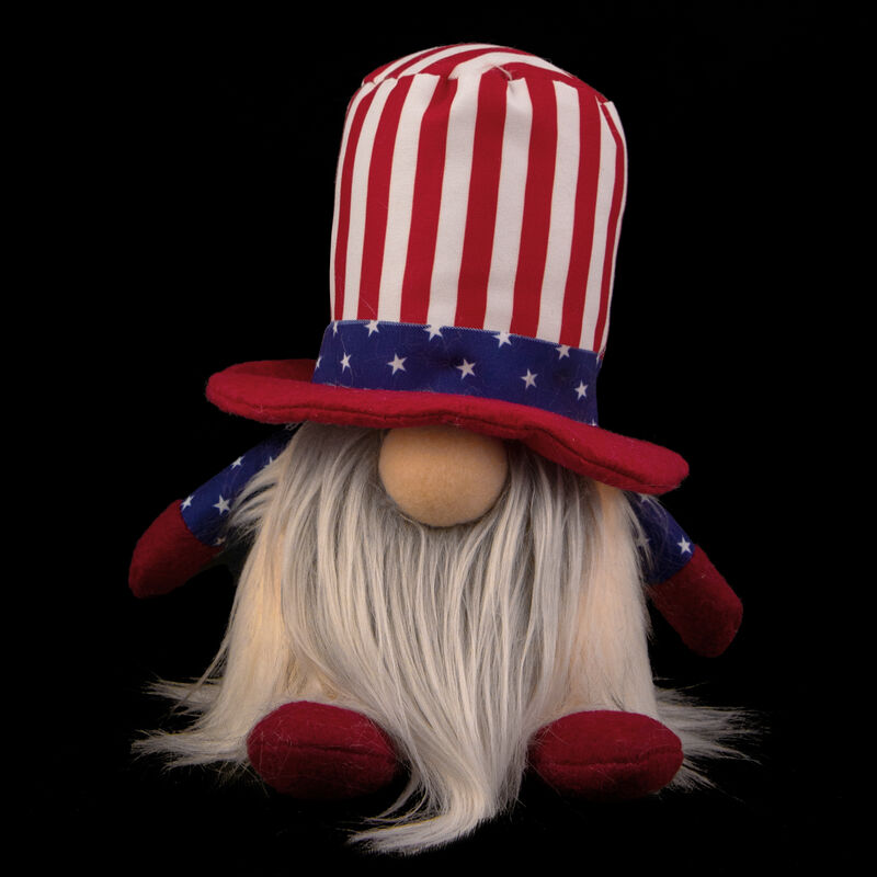 6.75" Lighted Americana Boy 4th of July Patriotic Gnome