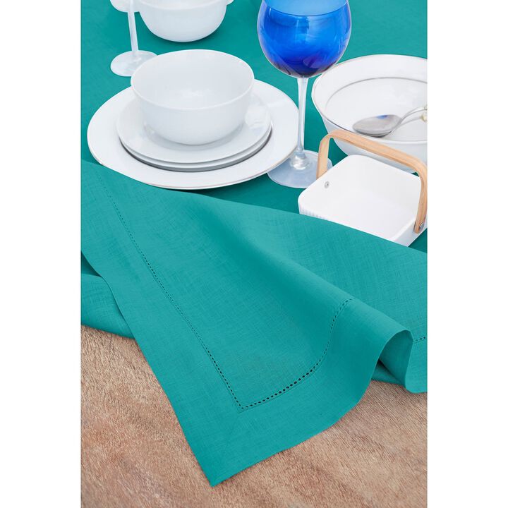 Solino Home 100% Pure Linen Tablecloth | Classic Hemstitch