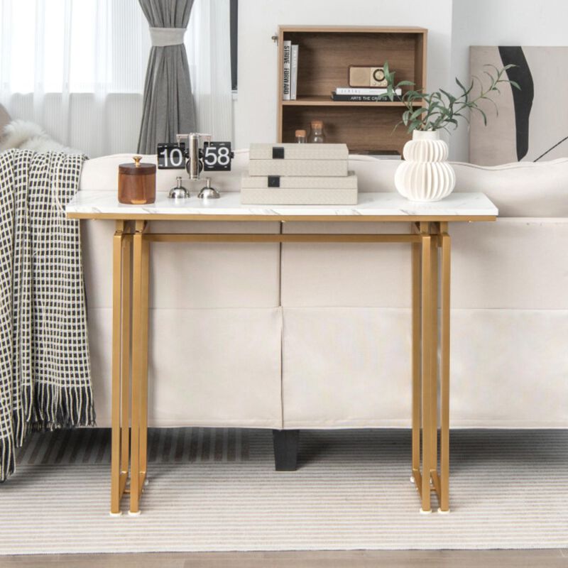 Hivvago 43.5 Inch Console Table with Heavy-duty Metal Frame